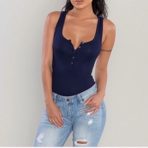 Racerback Henley Bodysuit